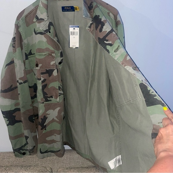 Polo Ralph Lauren Camo Military Over Shirt U.S.-R.L. Jacket Camouflage ( L ) - Picture 12 of 12